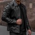 Custom real leather varsity jacket leather trucker motorcycle